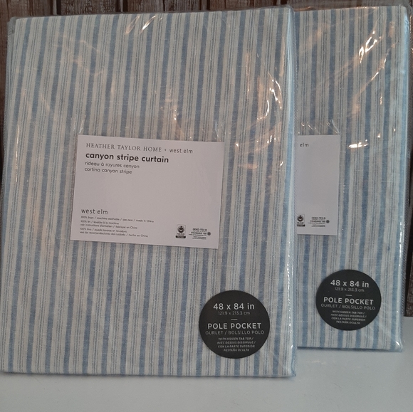 Canyon Stripe Pole Pocket Linen Curtain Panel - Thumbnail 3